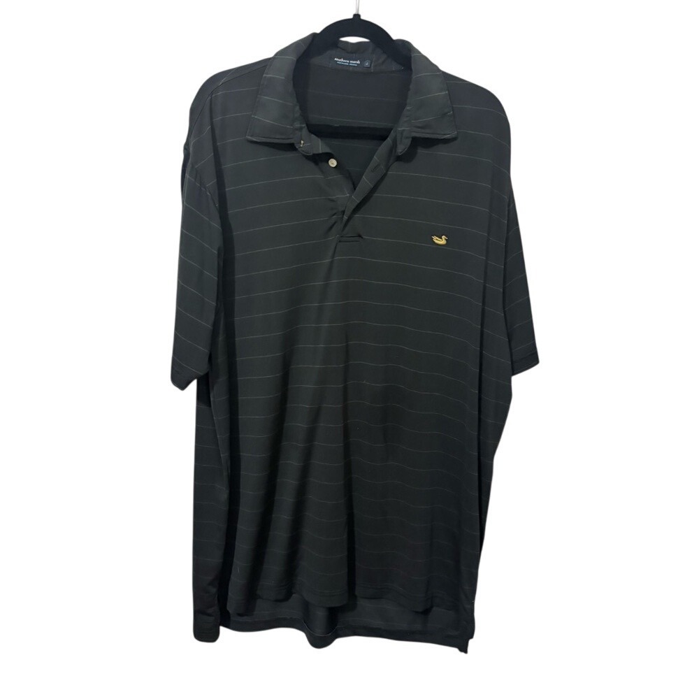 Southern Marsh Black and Gray Polo Shirt with Embroidered‎ Logo